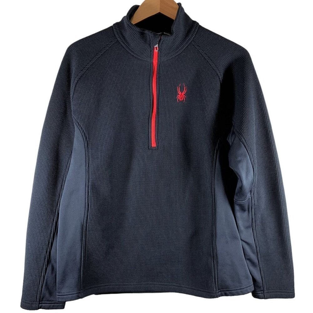 SPYDER Black and Red 1/2 Zip Sweater Size Large